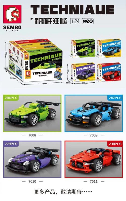 SEMBO 7010 Xe thể thao màu tím bộ đồ chơi tỉ lệ 1:24