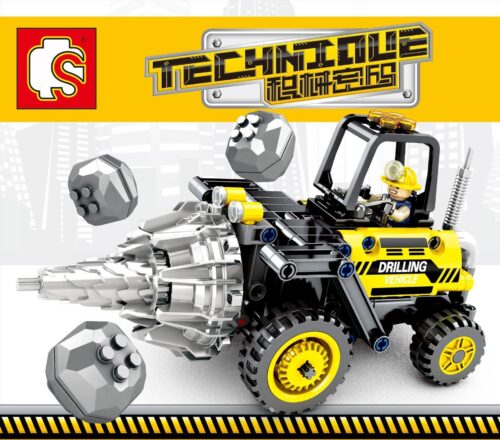Bộ lắp ráp Xe Khoan Hầm Lò SEMBO 701200 cho bé trai 6 tuổi, đồ chơi mô hình giá rẻ với mũi khoan xoay được.