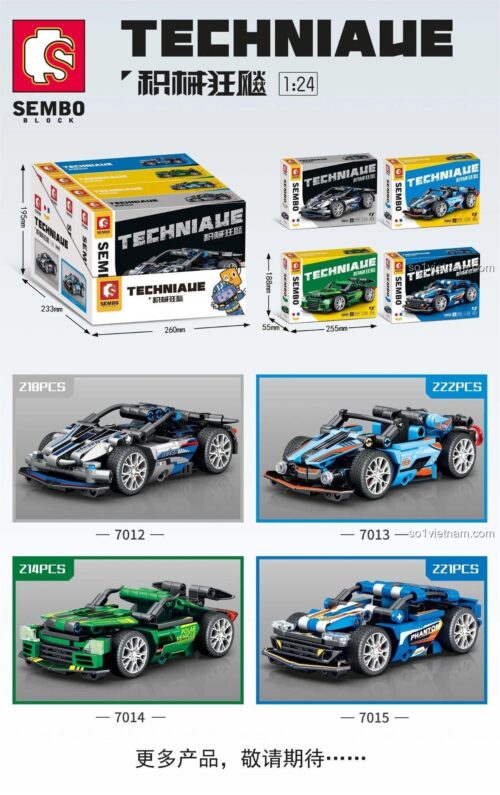 Mô hình SEMBO Technic 7013 Siêu xe thể thao màu xanh dương
