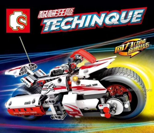 Hộp sản phẩm bộ xếp hình SEMBO 701500, mô hình Mô tô đua 701500 với dòng chữ Techninque nổi bật, là món quà sinh nhật tuyệt vời cho bé trai.