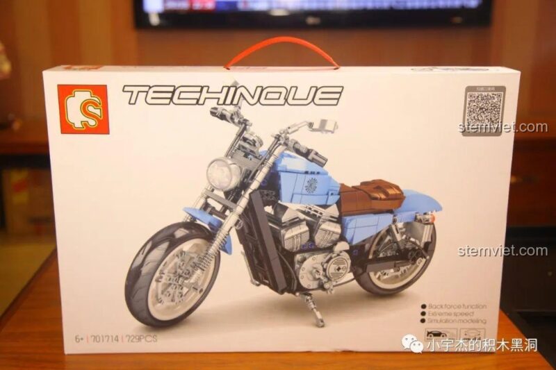 Hộp sản phẩm bộ xếp hình SEMBO 701714 Mô tô Harley-Davidson Forty-Eight, quà tặng hấp dẫn cho bé trai.
