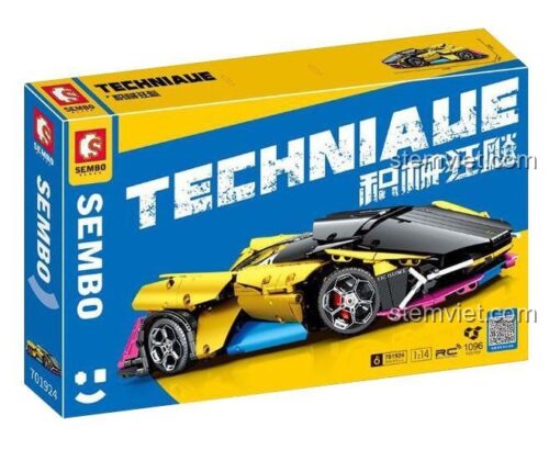 Hộp đồ chơi mô hình Xe đua tương lai SEMBO 701924, gồm 1096 mảnh ghép, phù hợp làm quà tặng cho bé trai.