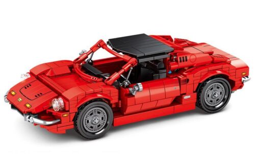 Bộ lắp ghép SEMBO 705701 Ferrari Dino 246 GTS siêu xe huyền thoại màu đỏ, đồ chơi mô hình xe thể thao cổ điển cho con trai 6 tuổi, giá tốt