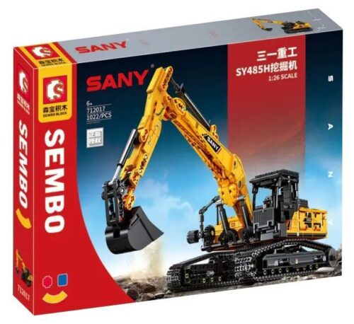Hộp đồ chơi lắp ráp xe xúc SANY SY485H Sembo 712017, 1022 chi tiết, cho bé trai 6 tuổi, giá rẻ.
