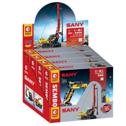 Hộp trưng bày bộ lắp ráp xe công trình SANY SEMBO 712024, đồ chơi cho bé trai 6 tuổi giá rẻ.