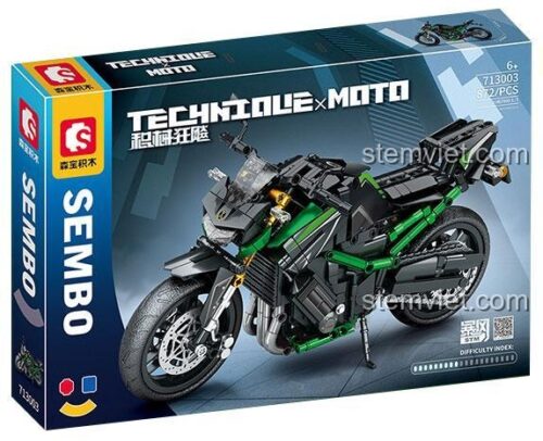 Hộp bộ lắp ghép SEMBO 713003 Mô tô Kawasaki Z900, đồ chơi lắp ráp Xe máy Kawasaki Z900 chất lượng cao cho bé trai.