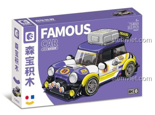 Mô hình xe Mini Cooper độ SEMBO 714015 với thiết kế cá tính, đồ chơi lắp ráp xe đua cho bé trai 6 tuổi, màu sắc ấn tượng