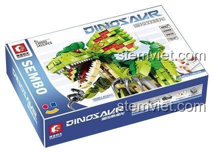Hộp bộ đồ chơi lắp ráp Khủng Long Hai Mào SEMBO 730002, món quà tiết kiệm cho bé trai 6 tuổi yêu thích khủng long.
