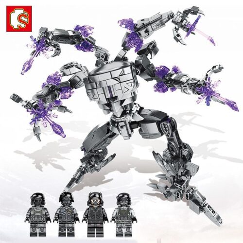 Bộ lắp ráp Robot Kẻ Săn Mồi Predator Shanghai Fortress SEMBO Block 107061 với 4 minifigures, đồ chơi mô hình chiến đấu cho bé trai 6 tuổi, giá tốt.