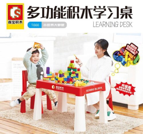 Bàn học lắp ghép đa năng SEMBO Block 1666, bộ đồ chơi Bàn học lắp ghép đa năng cho bé 3 tuổi, kích thích sáng tạo, giá tốt.