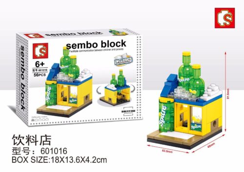 Bộ lắp ghép Cửa hàng nước giải khát Sprite Sembo Block 601016, đồ chơi lắp ráp mô hình mini cho bé trai và bé gái 6 tuổi, giá tốt