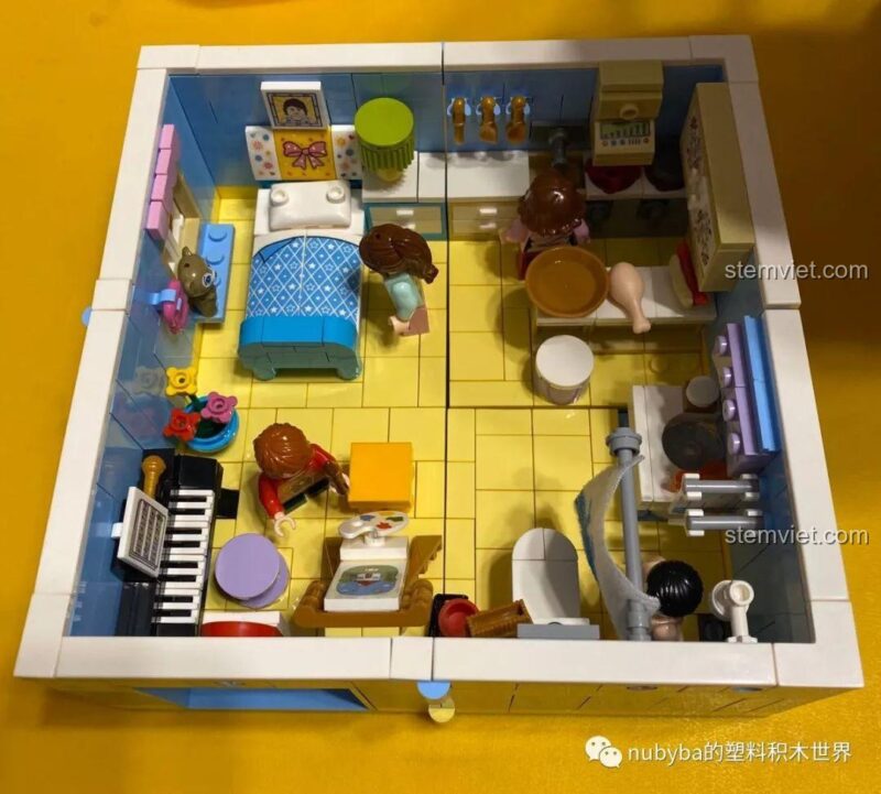 SEMBO BLOCK 601504 Phòng ngủ - Toàn cảnh mô hình từ trên cao