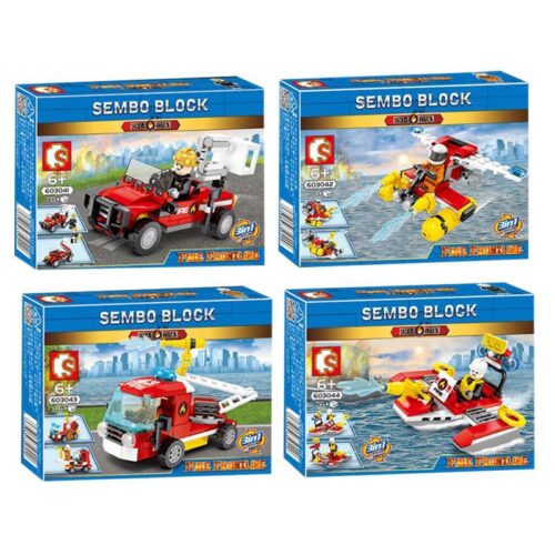 Bộ lắp ghép Sembo Block 603042 Máy bay cứu hỏa 3in1, đồ chơi lắp ráp Trực thăng cứu hỏa cho bé trai 6 tuổi, giá tốt.