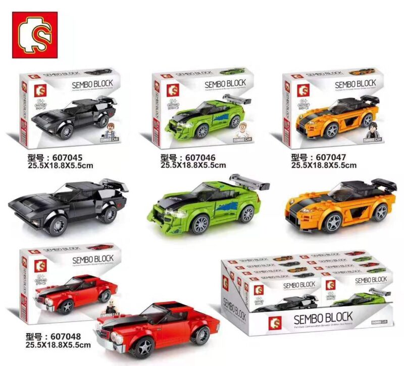 Hộp bộ lắp ráp Sembo Block 607048 Xe Chevrolet Chevelle SS, đồ chơi mô hình xe cơ bắp màu đỏ đen, phù hợp bé trai 6 tuổi, giá tốt.