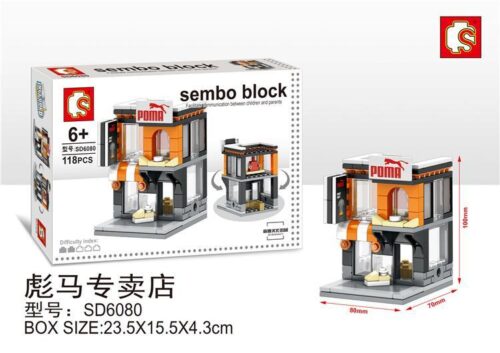 Bộ lắp ghép Sembo SD6080 Cửa hàng PUMA mini, đồ chơi mô hình kiến trúc tinh xảo cho bé trai và bé gái 6 tuổi, giá tốt.