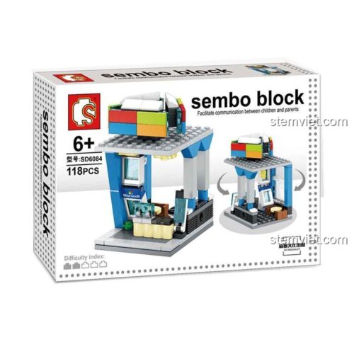 Hộp bộ lắp ghép SEMBO SD6084 cửa hàng Microsoft với 118 mảnh ghép, đồ chơi giáo dục cho trẻ 6 tuổi giá rẻ
