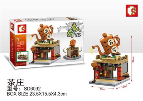 bộ lắp ghép Tiệm Trà Phố Tàu SEMBO SD6092 giá rẻ, đồ chơi mô hình kiến trúc mini cho bé 6 tuổi con trai và con gái.