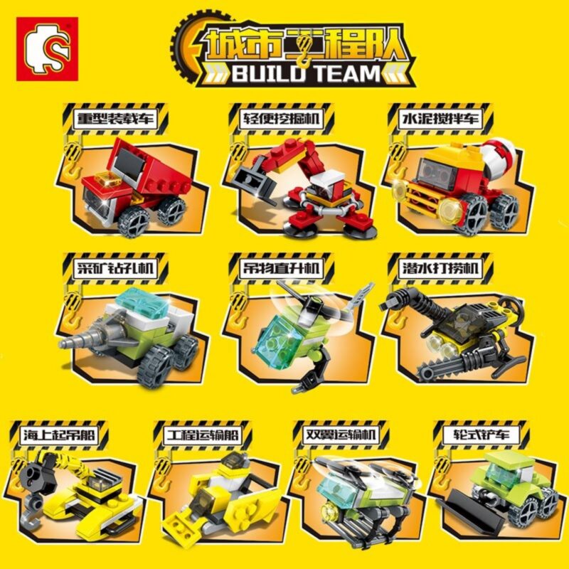 Sách Hướng Dẫn Lắp Ráp SEMBO SD9013-10 Đội Xe Công Trình Thành Phố 10 Kiểu - Hướng dẫn lắp ghép SEMBO 9013 10 Xe xây dựng