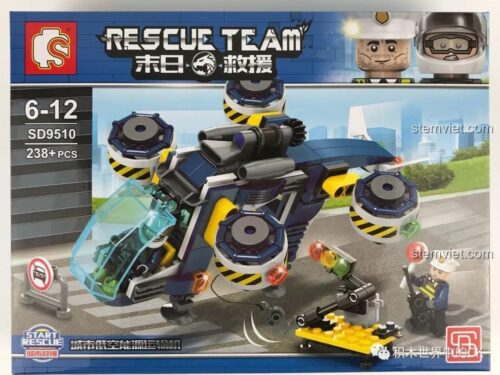 Tổng hợp 4 bộ đồ chơi lắp ráp Sembo SD9510, SD9511, SD9512, SD9513 thuộc series Cứu Hộ Tương Lai, phù hợp cho bé trai trên 6 tuổi.