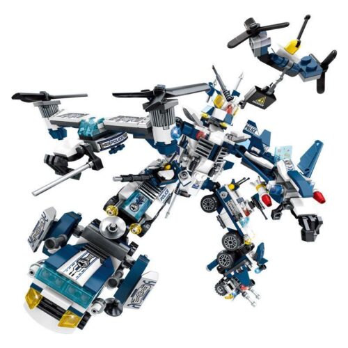 SEMBO SD9192 Robot Cảnh Sát Tương Lai 74 mảnh, đồ chơi lắp ghép cho bé trai 6 tuổi, kỹ năng định hướng không gian, khéo léo ngón tay, kiên nhẫn, phối hợp tay mắt, sáng tạo ý tưởng, suy luận logic, tập trung chi tiết, tư duy hệ thống, màu xanh dương, trắng, đen, giá tốt