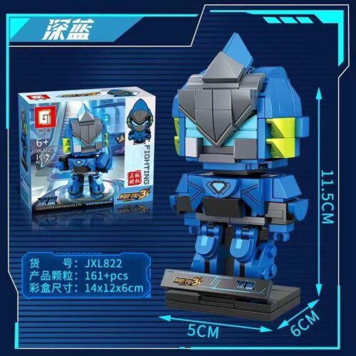 Mô hình robot chiến đấu 钢铁飞龙3：深蓝, 树高积木, JXL822, 161 mảnh, đồ chơi lắp ghép, đồ chơi mô hình, con trai, 6 tuổi, giá tốt, chất lượng cao, tập trung chi tiết, phối hợp tay mắt, sáng tạo ý tưởng, giải quyết vấn đề, tư duy hệ thống