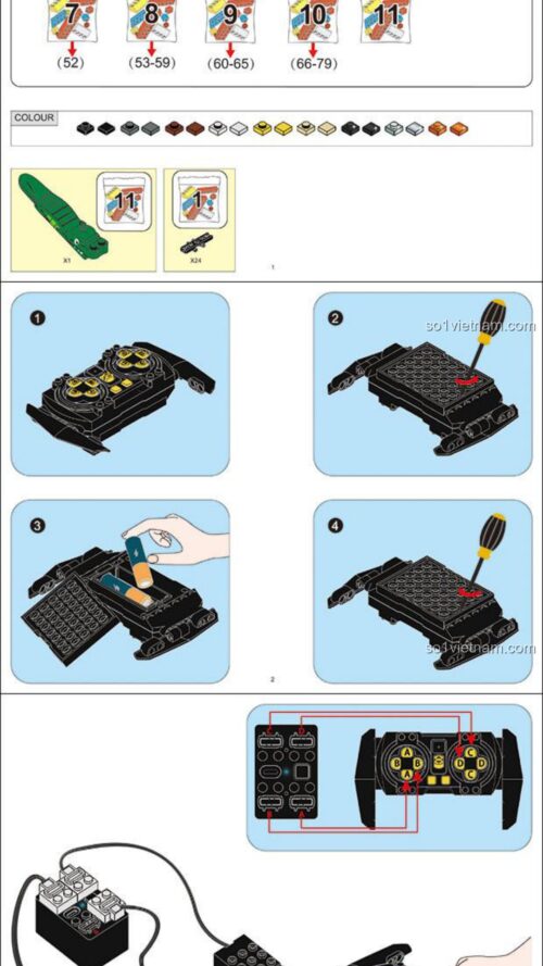 Hướng dẫn lắp ghép Sluban 0851 Xe tăng Tiger I PDF gốc chất lượng cao