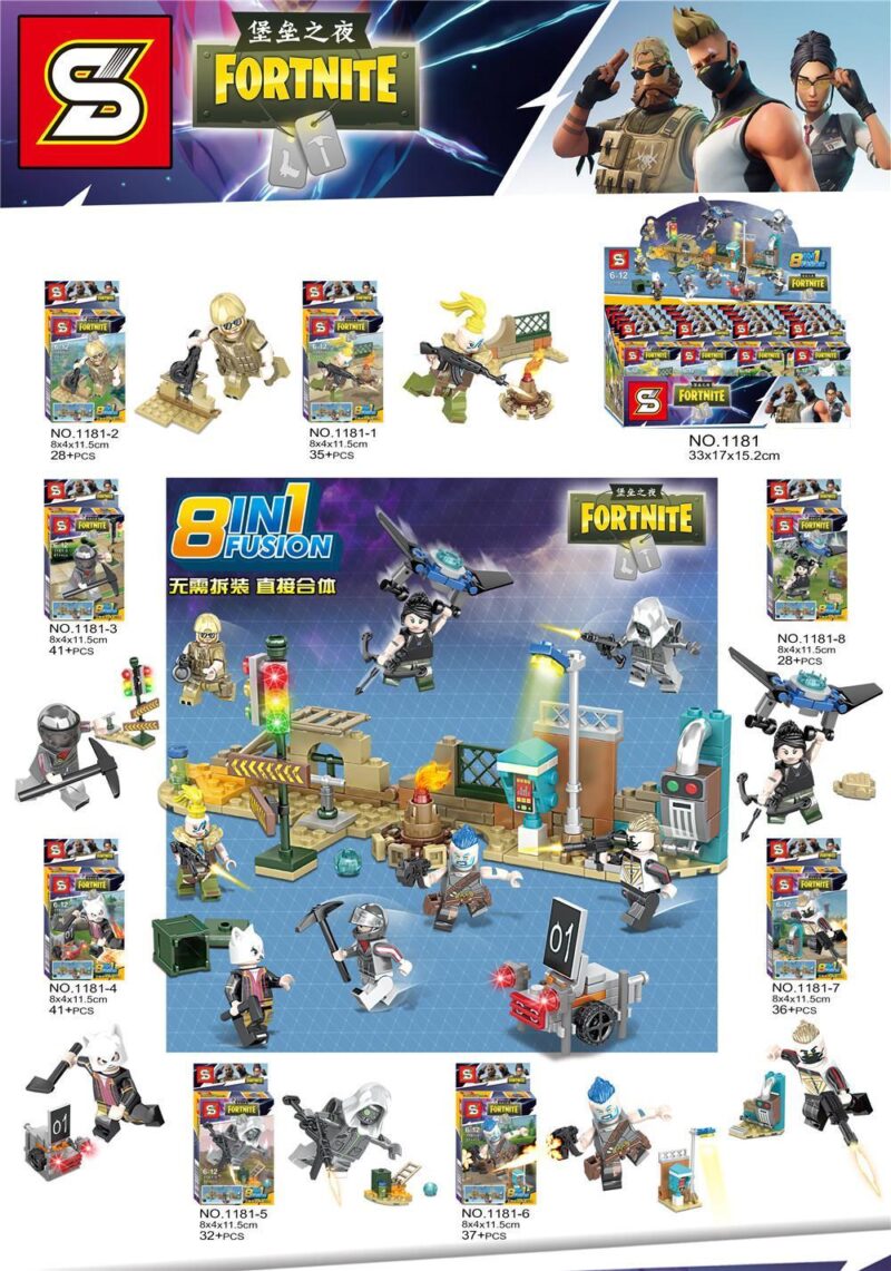 Bộ lắp ghép Fortnite Sluban 1181, đồ chơi mô hình Minifigure Fortnite cho bé trai 6 tuổi, chất lượng cao, giá tốt
