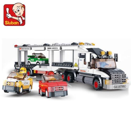 bộ lắp ráp Xe Tải Chở Xe Đua Sluban M38-B0339 cho bé trai 6 tuổi, giá rẻ.