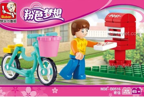 Hộp đồ chơi xếp hình Sluban B0516 Người đưa thư, bộ lắp ghép 29 mảnh cho bé gái, chất lượng tốt.