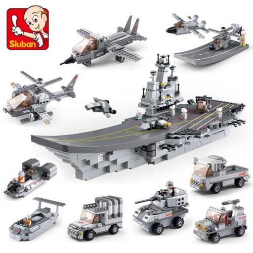 Bộ lắp ráp Sluban M38-B0537H Tàu Sân Bay Liêu Ninh 9 Trong 1, đồ chơi mô hình quân sự cho bé trai 6 tuổi, chất lượng cao, giá tốt