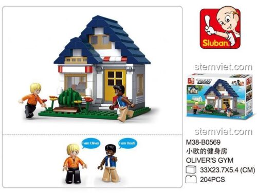 Mô hình phòng tập thể hình Sluban B0569 sau khi lắp ráp, bộ đồ chơi sáng tạo cho bé trai, chất lượng cao, tương thích LEGO®.
