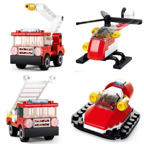 Bộ lắp ráp xe cứu hỏa Sluban M38-B0593B đa năng 4 kiểu, đồ chơi mô hình xe chữa cháy cho bé trai 4 tuổi, giá tốt.
