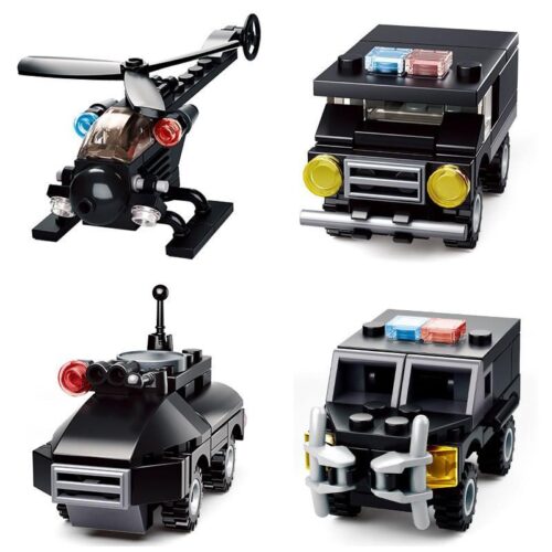 Bộ lắp ghép Sluban M38-B0595B 4 kiểu đặc nhiệm chống bạo động, đồ chơi lắp ráp xe tuần tra đặc nhiệm cho bé trai 4 tuổi giá tốt