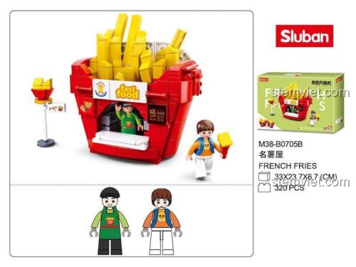 Tổng quan bộ sưu tập đồ chơi xếp hình Sluban Phố Ẩm Thực M38-B0705 cho bé gái 6 tuổi.