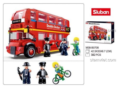 Hộp đồ chơi mô hình Xe buýt đỏ London Sluban B0708 giá rẻ