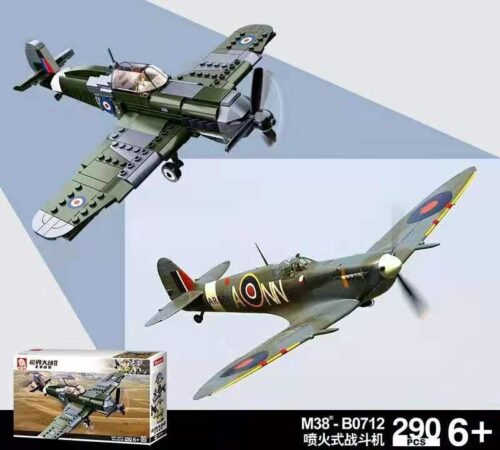 Bộ lắp ráp Sluban M38-B0712 Máy bay chiến đấu Spitfire Thế chiến II, đồ chơi mô hình quân sự cho bé trai 6 tuổi, chất lượng cao, giá tốt.