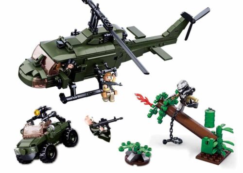 Tổng quan bộ lắp ghép Trực thăng chiến đấu Predator Sluban M38-B0719A, đồ chơi cho bé trai 6 tuổi.
