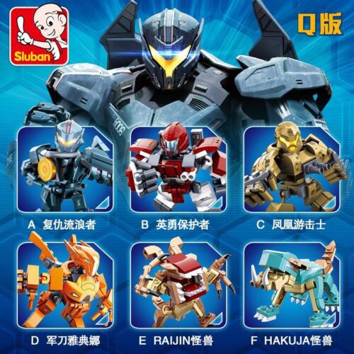 Bộ lắp ghép Robot Pacific Rim Q-Version Sluban M38-B0727D cho bé trai 6 tuổi, mô hình 6 kiểu lắp ráp chất lượng tốt, giá rẻ