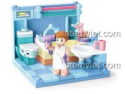 Mô hình phòng tắm mini Sluban M38-B0757D, đồ chơi mô hình phòng tắm búp bê với chi tiết tinh xảo, phù hợp bé gái