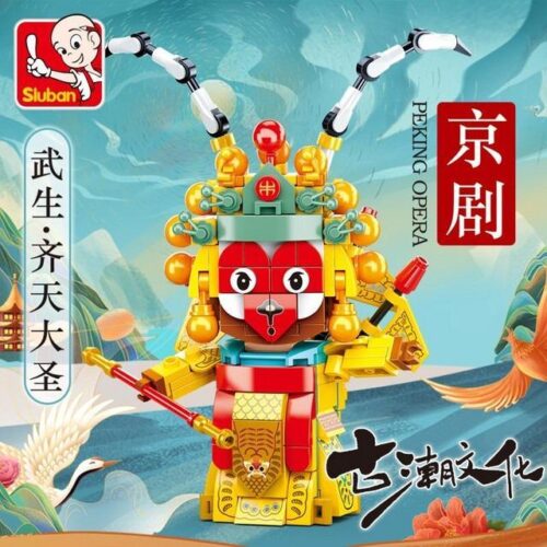 Mô hình đồ chơi lắp ráp Sluban M38-B0761-05 Tề Thiên Đại Thánh theo phong cách Kinh Kịch, một món quà sáng tạo cho bé trai 6 tuổi.