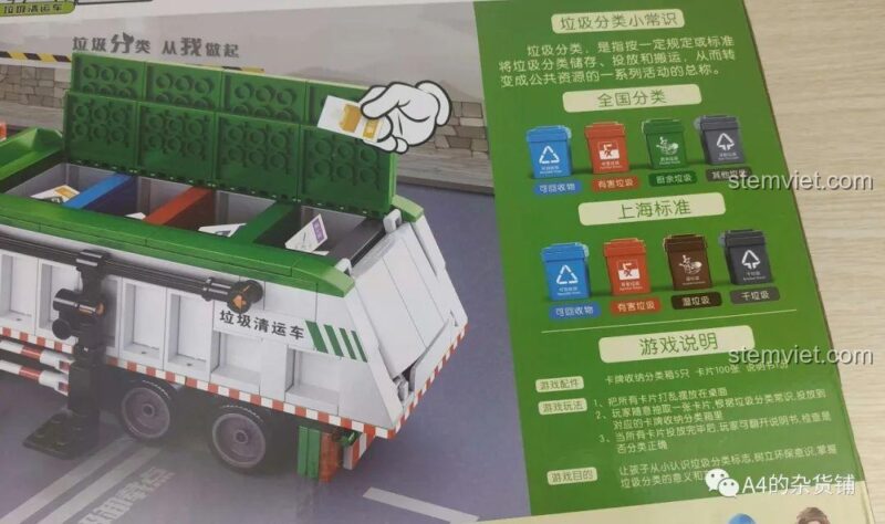 Hướng dẫn chi tiết cách chơi phân loại rác với bộ Mô hình Xe Vệ Sinh Môi Trường B0780, giúp bé vừa học vừa chơi.