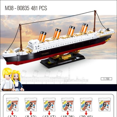 Hướng dẫn lắp ráp Sluban M38 B0835 Con tàu Titanic huyền thoại, Sách hướng dẫn Sluban 835 Con tàu định mệnh Titanic, Hướng dẫn lắp ráp Sluban M38-B0835 Tàu Titanic, Hướng dẫn lắp ghép Sluban M38 B0835 Tàu khách RMS Titanic