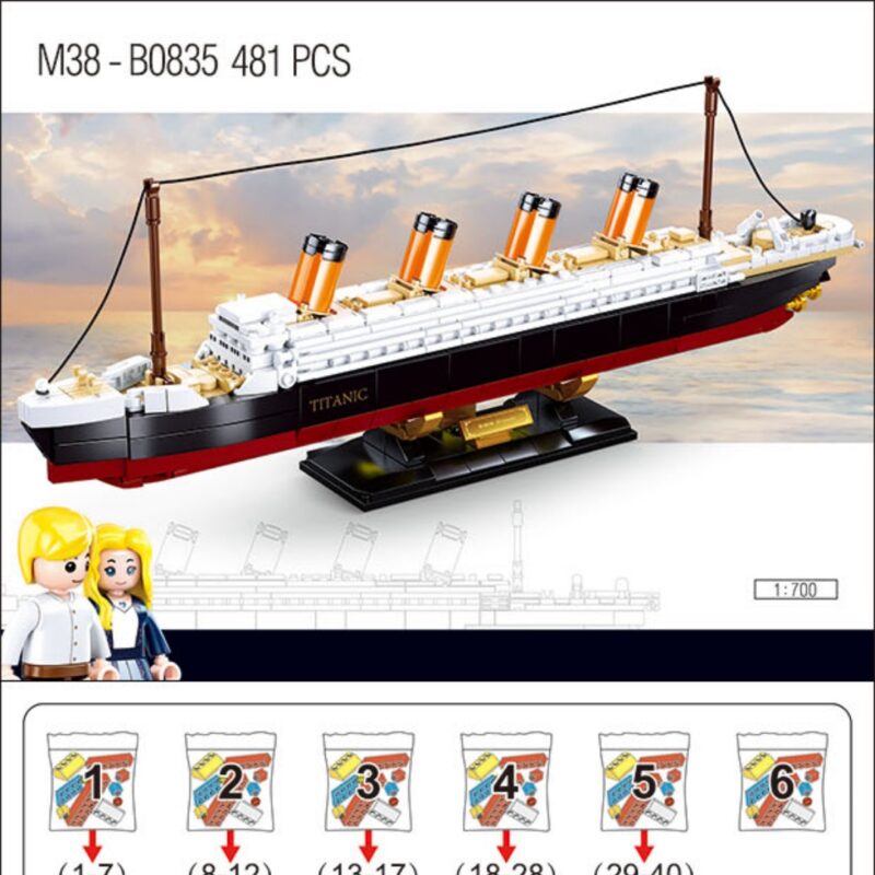 Hướng dẫn lắp ráp Sluban M38 B0835 Con tàu Titanic huyền thoại, Sách hướng dẫn Sluban 835 Con tàu định mệnh Titanic, Hướng dẫn lắp ráp Sluban M38-B0835 Tàu Titanic, Hướng dẫn lắp ghép Sluban M38 B0835 Tàu khách RMS Titanic