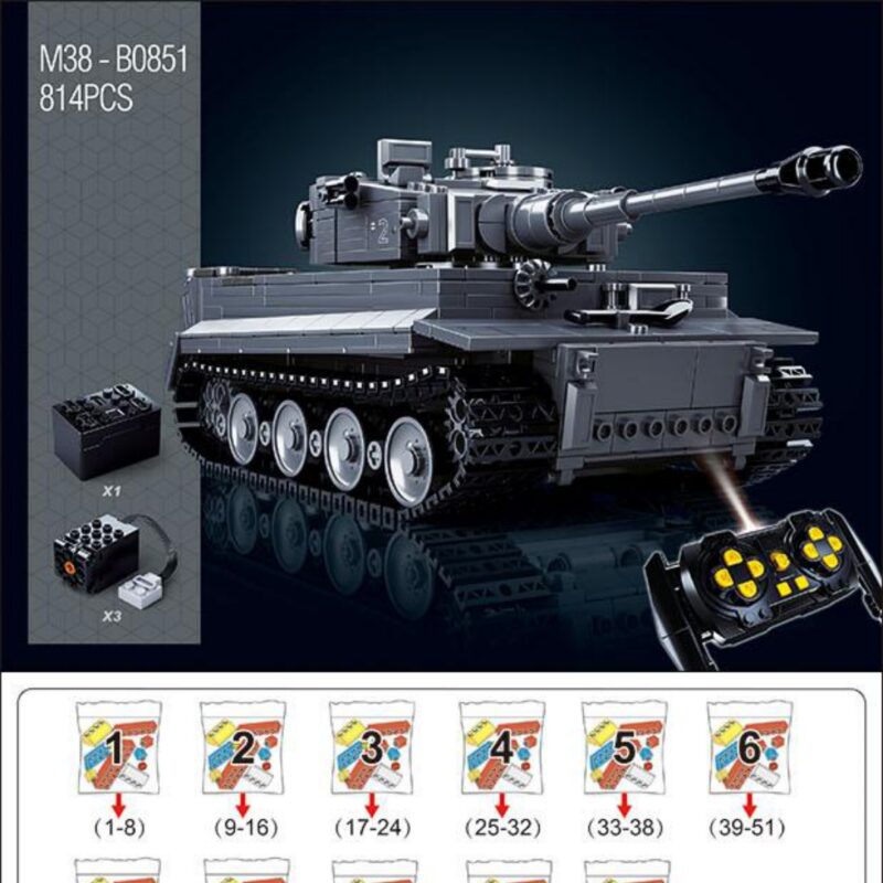 Hướng dẫn lắp ghép Sluban B0851 Mô hình xe tăng Tiger I RC PDF gốc chất lượng cao