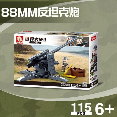 Bộ lắp ráp Sluban M38-B0852 Pháo Chống Tăng 88MM Đức Thế Chiến II, mô hình quân sự chân thực cho bé trai 6 tuổi, giá tốt.