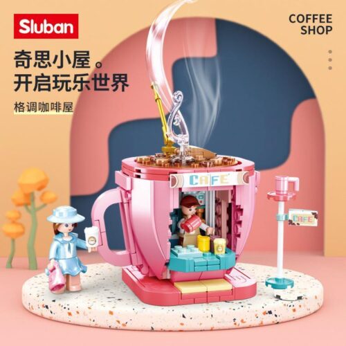 Bộ lắp ghép Sluban M38-B0918 Quán Cà Phê Phong Cách hình cốc độc đáo, đồ chơi lắp ráp cho bé gái 6 tuổi, giá tốt.
