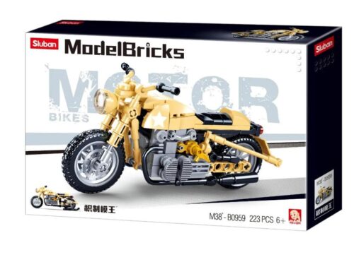 Hộp sản phẩm bộ đồ chơi Mô tô R75 Sluban M38-B0959, đồ chơi mô hình xe mô tô quân sự cho con trai 6 tuổi, giá tốt.