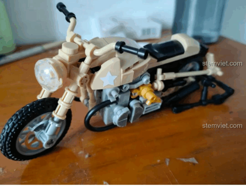 Mô hình Mô tô BMW R75 M38B0959 đã hoàn thành, bộ lắp ráp Xe mô tô cổ điển, thể hiện sự tinh xảo trong thiết kế.