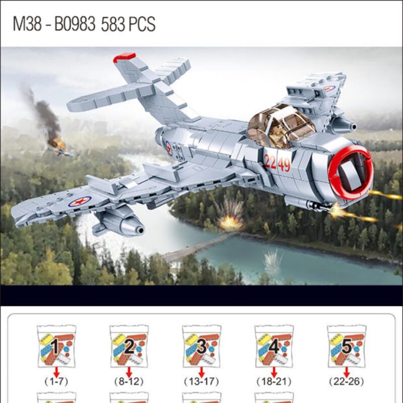 Máy bay chiến đấu MiG-15bis số hiệu 2249 trong Chiến tranh Triều Tiên Sluban M38-B0983 hướng dẫn lắp ghép Sluban M38B0983 Máy bay chiến đấu số hiệu 2249