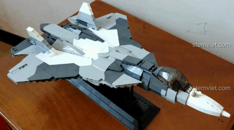 Mô hình máy bay Su-57 Sluban M38-B0986, đồ chơi lắp ráp Tiêm kích tàng hình Su-57, đồ chơi mô hình Máy bay quân sự Su-57, cho bé trai 6 tuổi, chất lượng cao